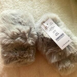 White House Black Market faux fur wrist warmer